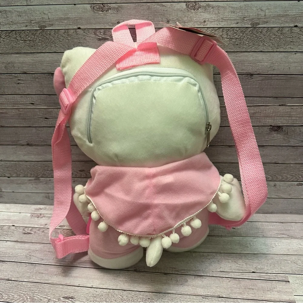 Hello Kitty Pink and White Plush Backpack Girls